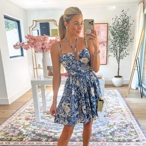 Bloomingdale’s Dress Mini Blue & white XS